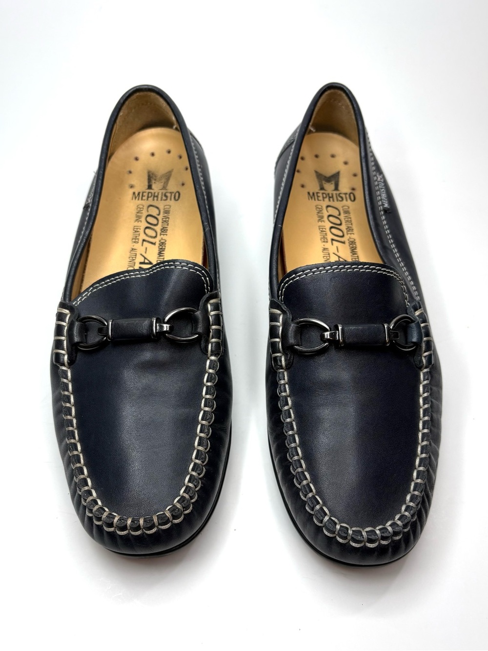 Mephisto Daniela Navy Blue Leather Loafers | 6
